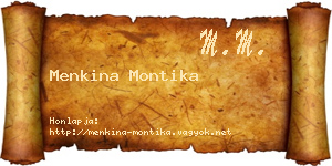 Menkina Montika névjegykártya